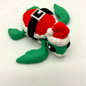3D printed Santa Turtle 3”  Fidget Toy Fun Collectible Stress Re…